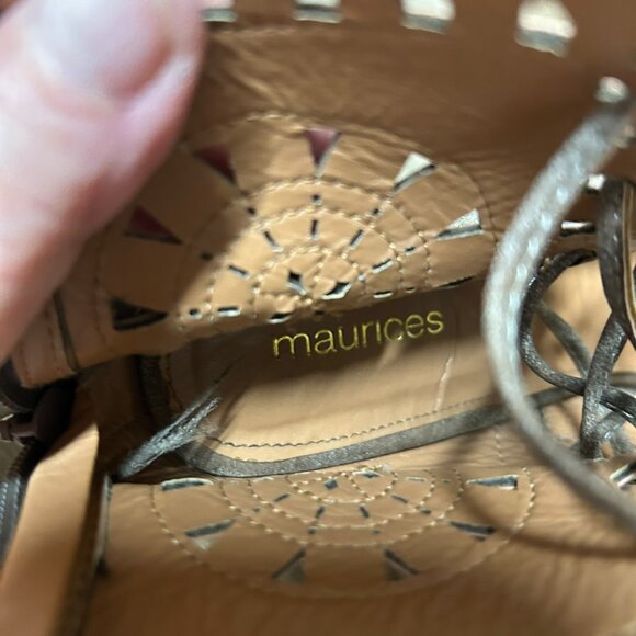 Maurices Womens Dawn Block Heel Shoes Size 7 1/2 Brown Faux Leather Open Toe - Picture 6 of 8